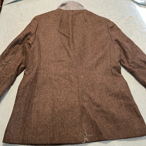 J CREW BRISTOL DOUBLE BREASTED BLAZER DARK CHOCOLATE WOOL HERRINGBONE SIZE 6 - Picture 5 of 12